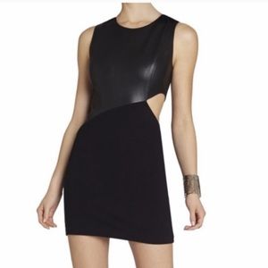 BCBGMAXAZRIA Kay Asymmetric Cutout Dress Black (Size:M)